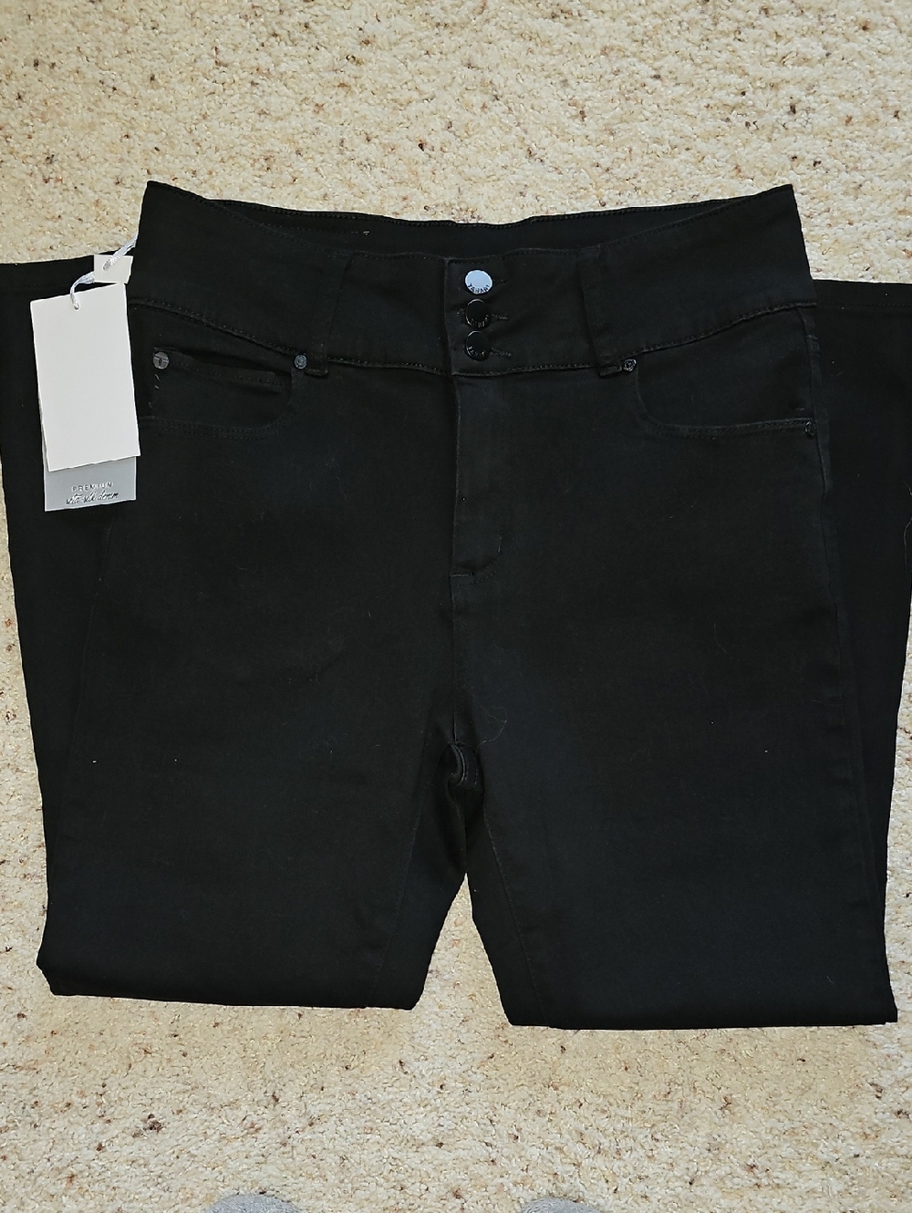 Tahari Black Button-Front High Waist Pants